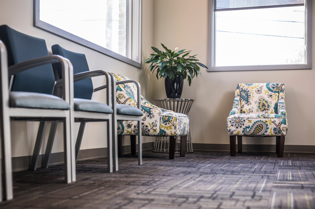 Waiting room carpet cleaning
